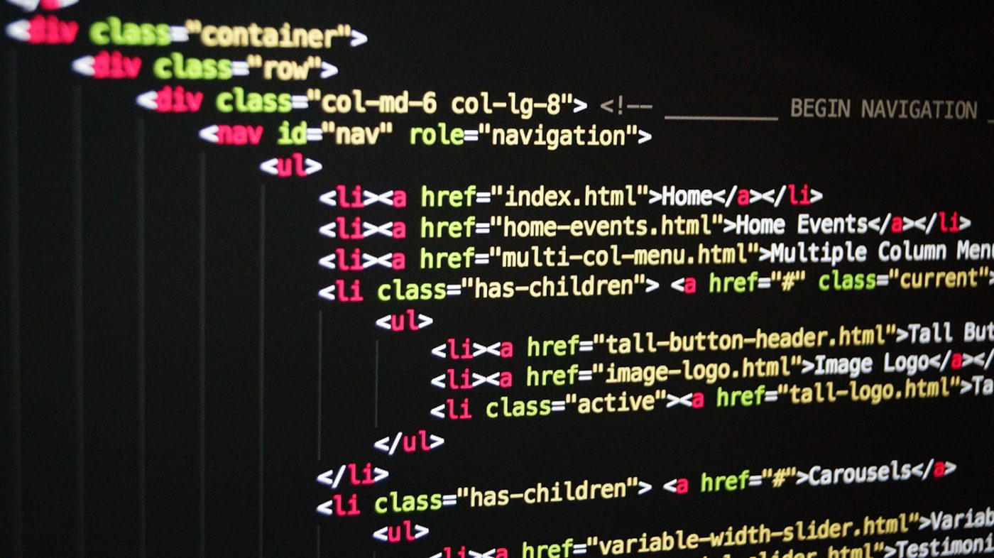 Photo of HTML code
